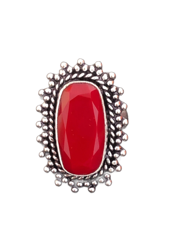 Coral 925  Silver Handmade Ring