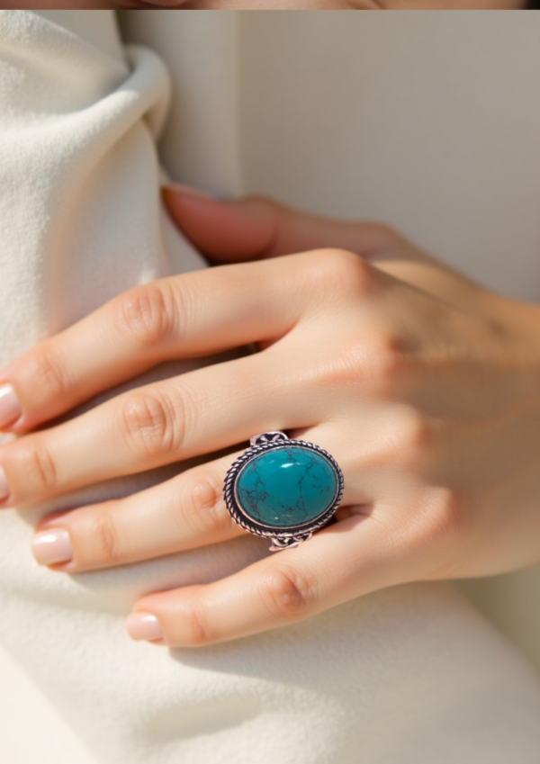 925 Sterling Silver Turquoise Ring – Timeless Gift for Her”