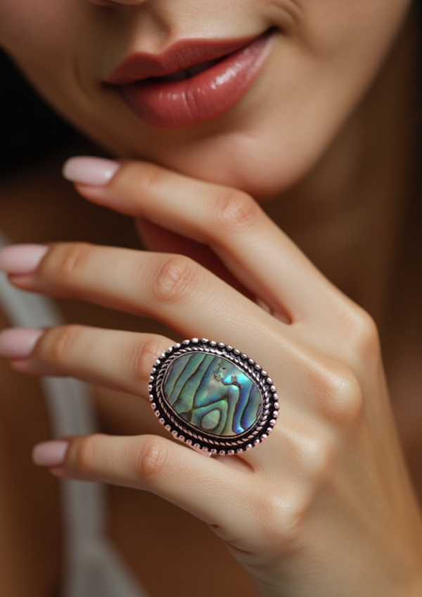 925 Sterling Silver Abalone Ring