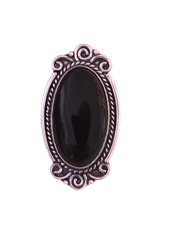 BlackOnyx Silver Huge 925 Sterling Silver Ring