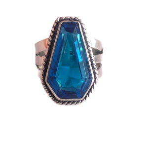 Beautiful Blue Topaz 925 sterling silver ring featuring a vibrant sky-blue gemstone, expertly cut and set in a sleek silver band, exuding elegance and timeless charm